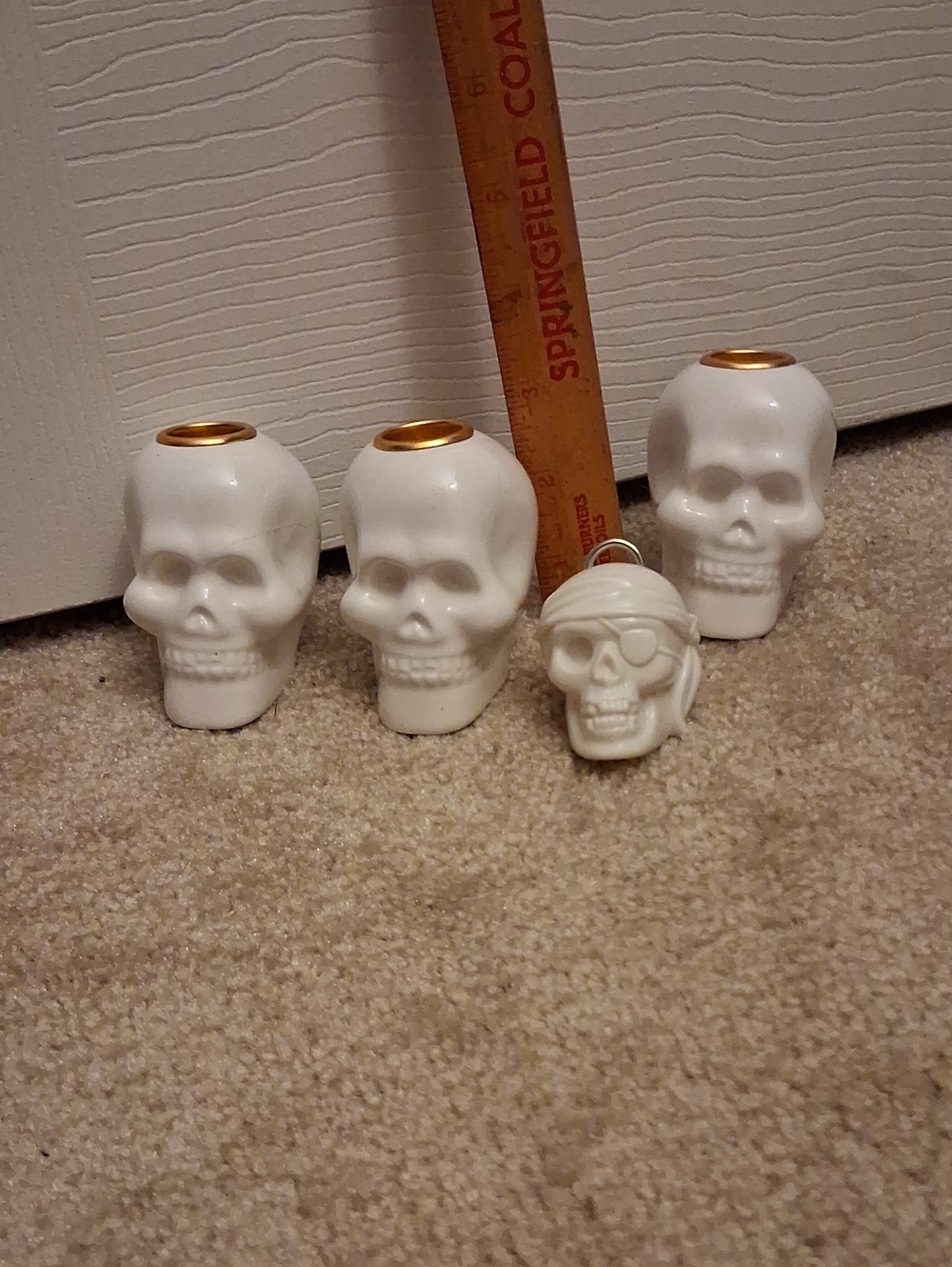 Skull Candle Holders and Pirate Ornament - Home Accents